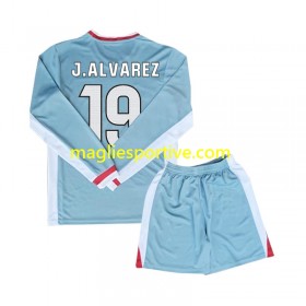 Completo Calcio Atlético Madrid Julian Alvarez 19 Bambino Divisa Trasferta 2024-2025 ML